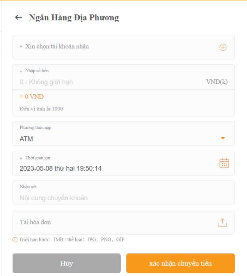 TRANG CHỦ Nạp tiền thông qua ngân hàng địa phương khá phổ biến